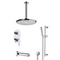 Tub and Shower Faucet Set with Handheld and Ceiling Rain Shower Head